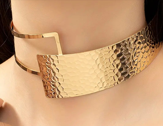 Hammered Gold-Plated Choker