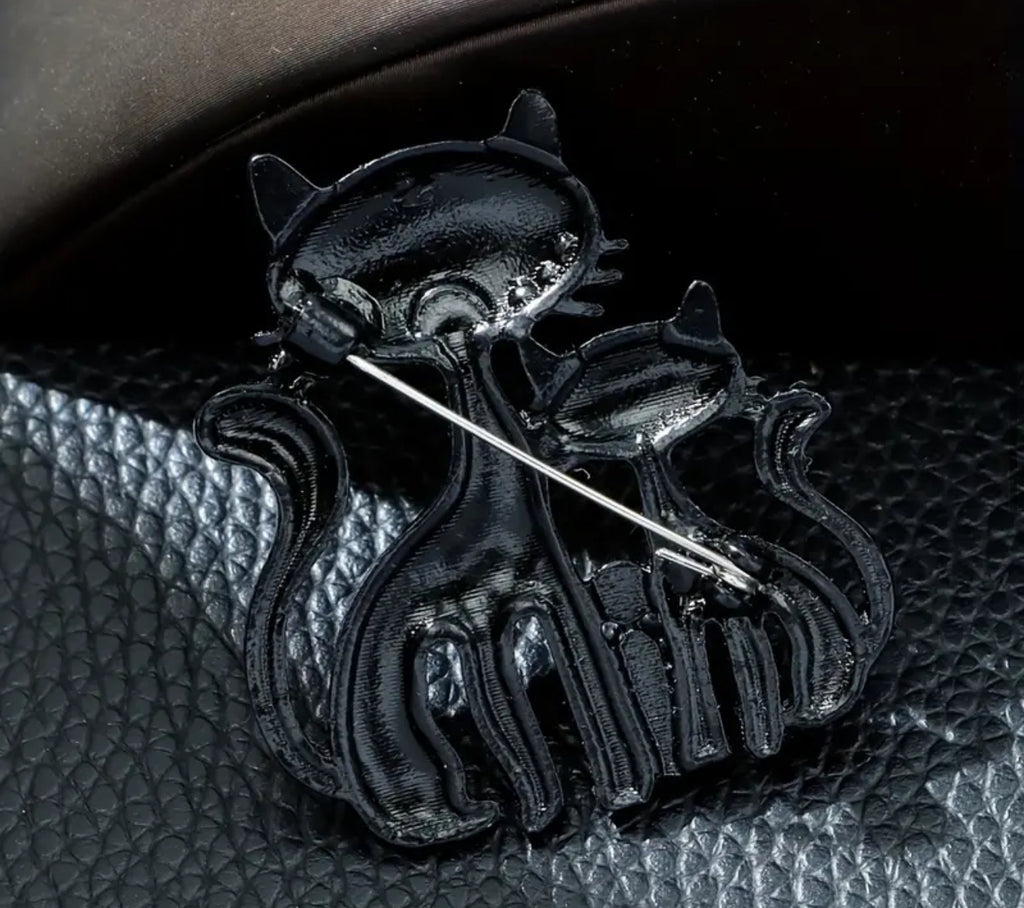 Broche Chats Floraux