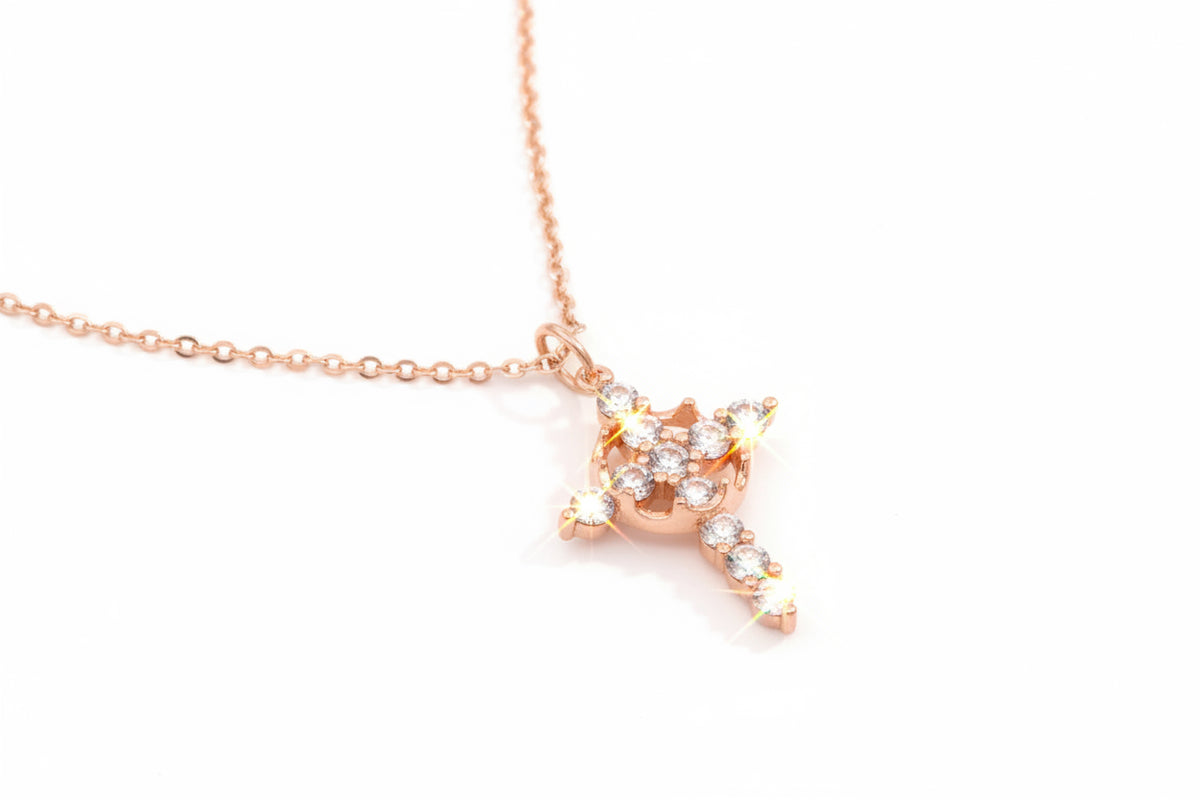 Crystal Cross Titanium Necklace