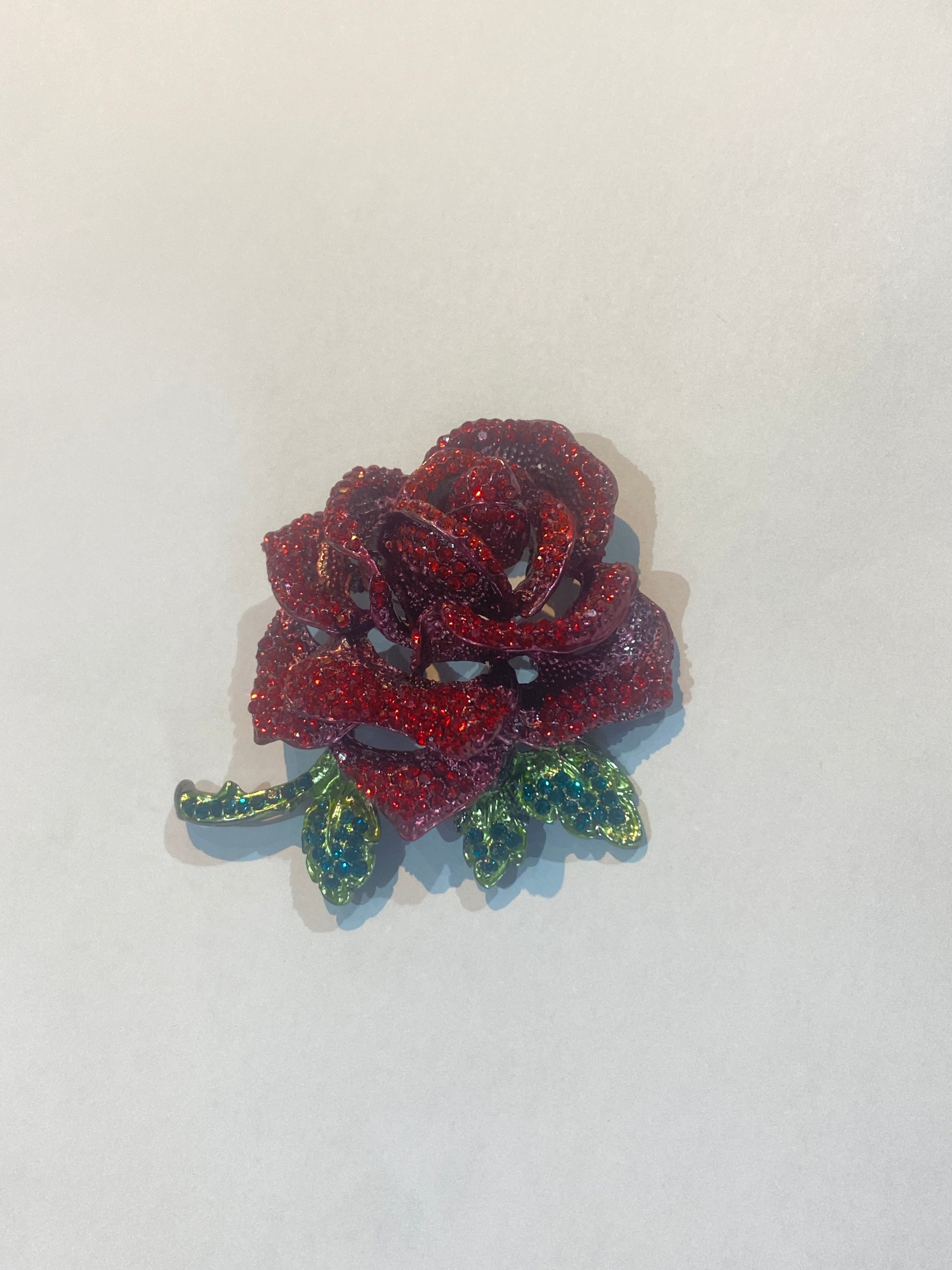 Diamanté Rose Brooch