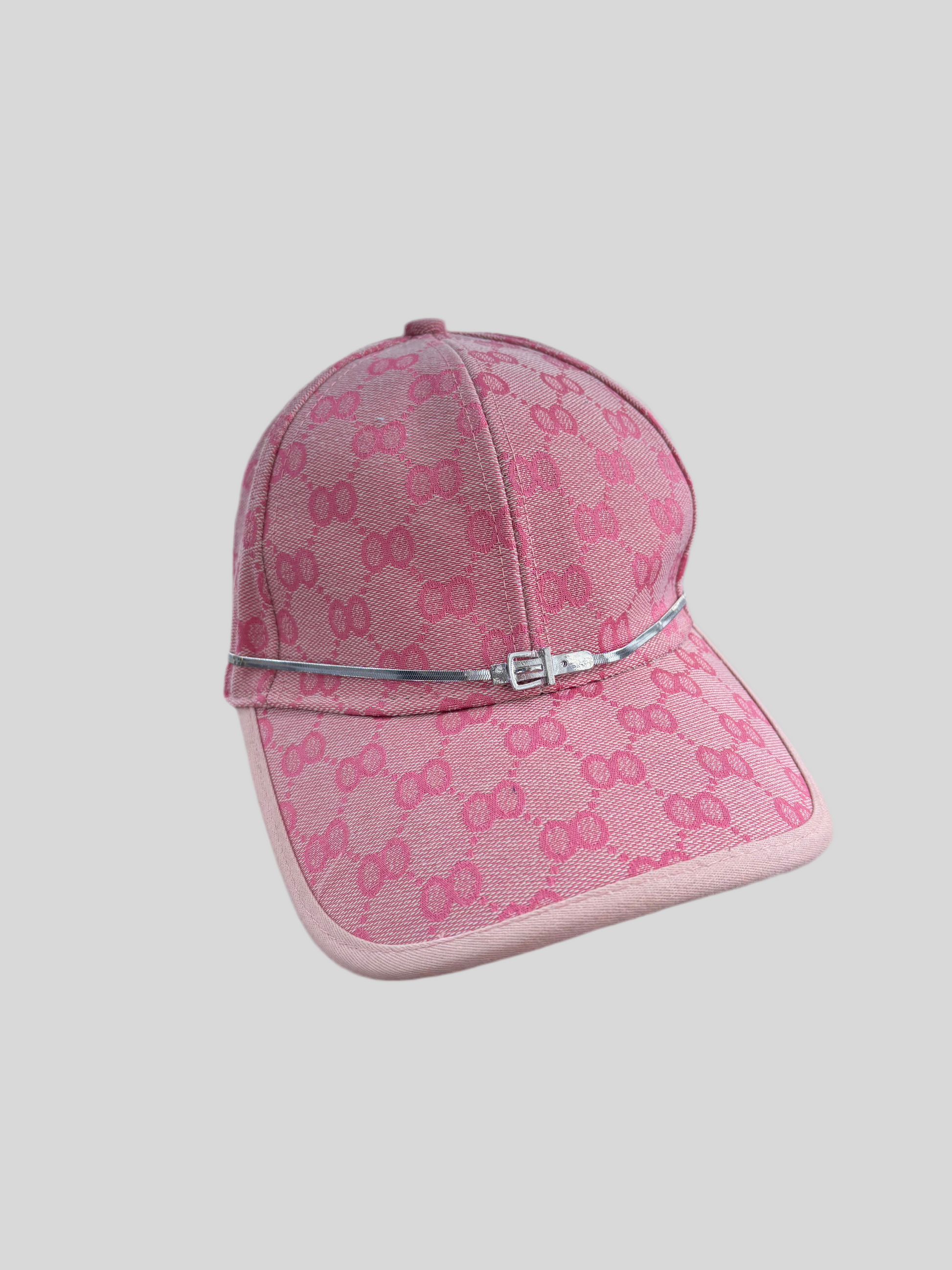 Pink cap with silver belt