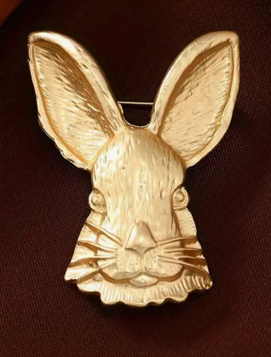 Golden Rabbit Brooch