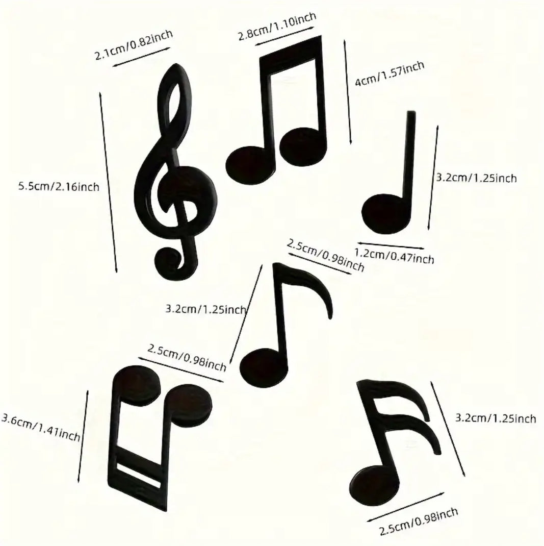 Musical notes set of fridge magnets