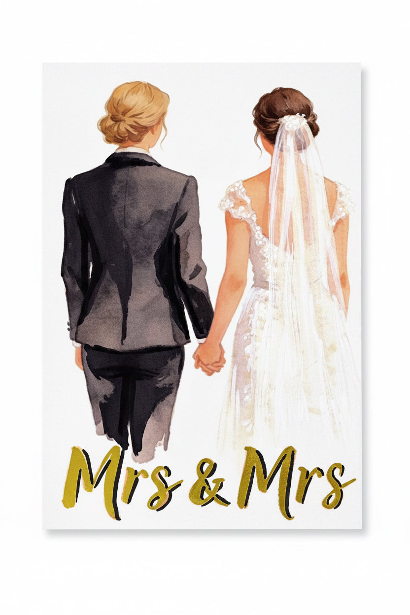 Mrs & Mrs Wedding Card