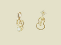 Boucles d'oreilles guitare plaquées or