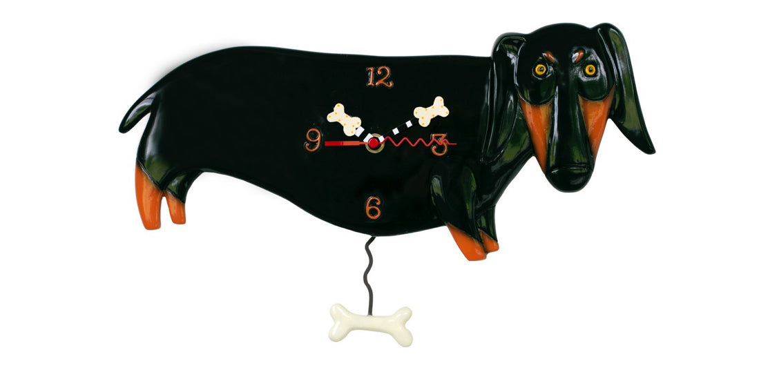 Dachshund Dog pendulum clock