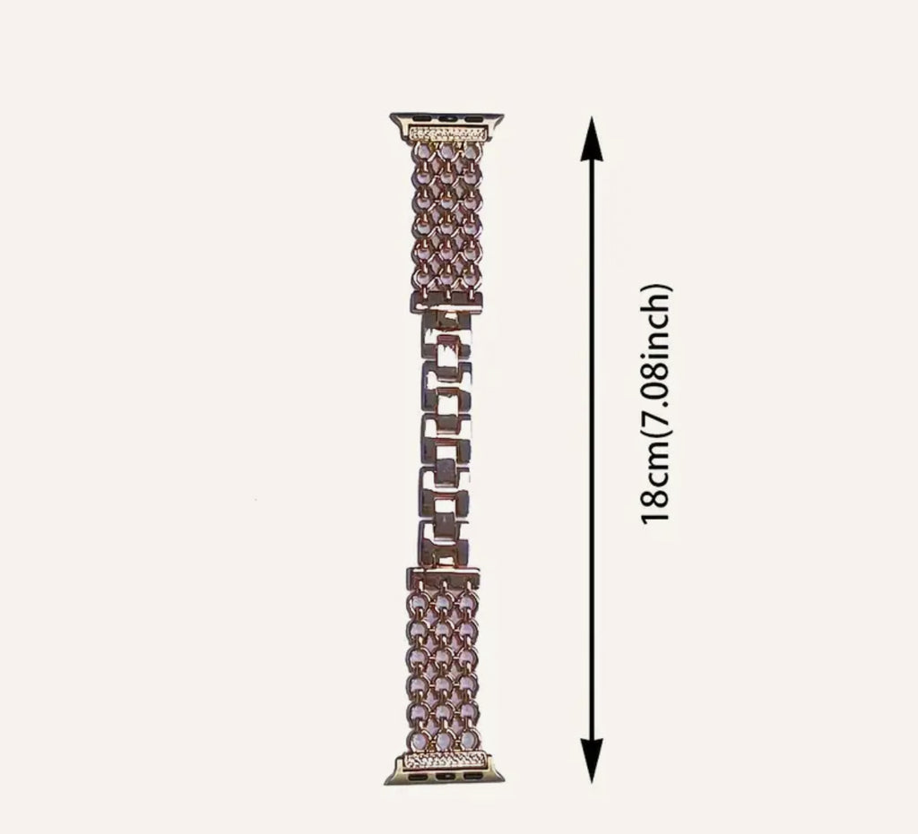 Bracelet Apple Watch en acier inoxydable avec chaîne dorée 38 mm