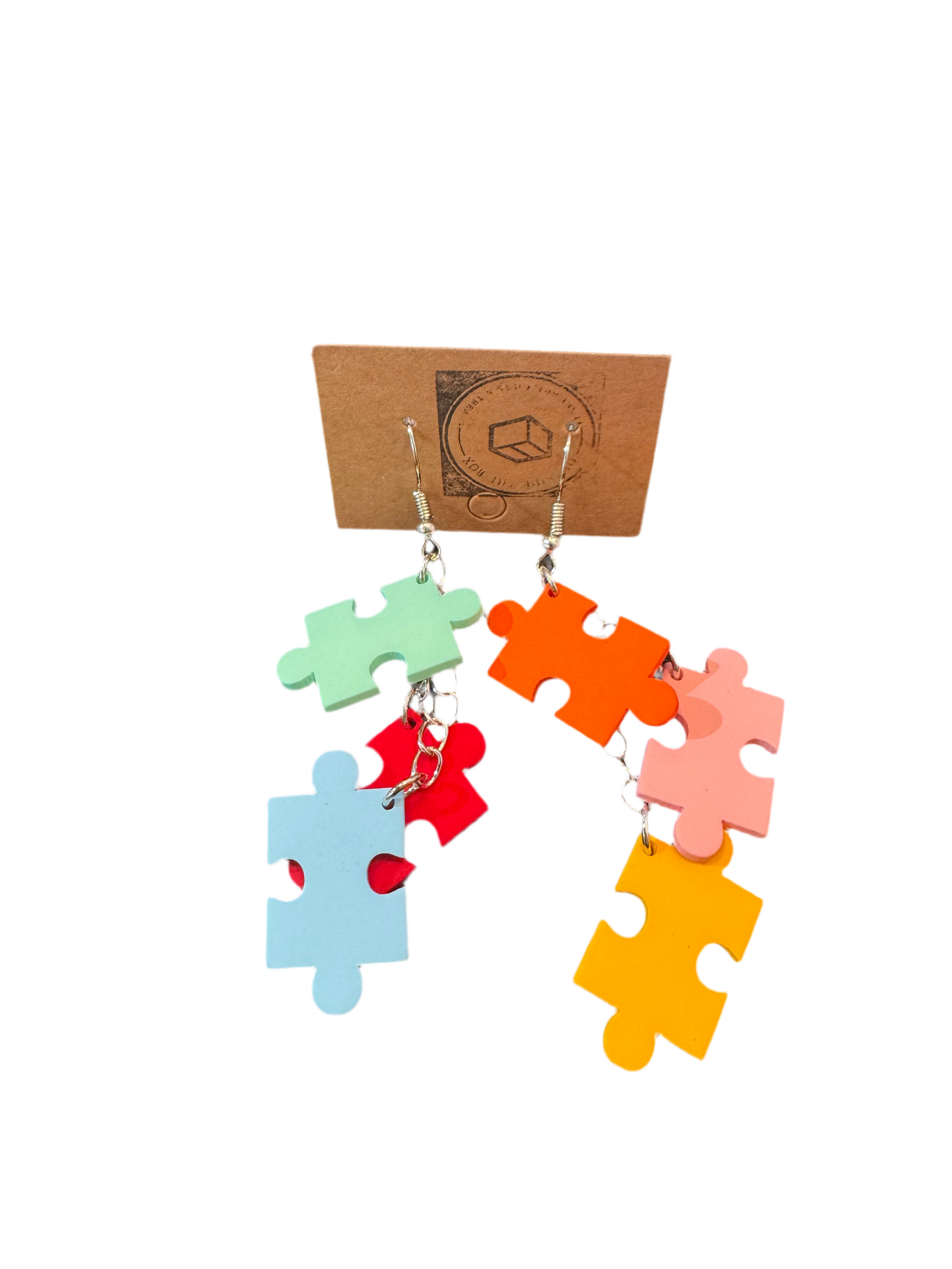 Boucles d'oreilles pièces de puzzle