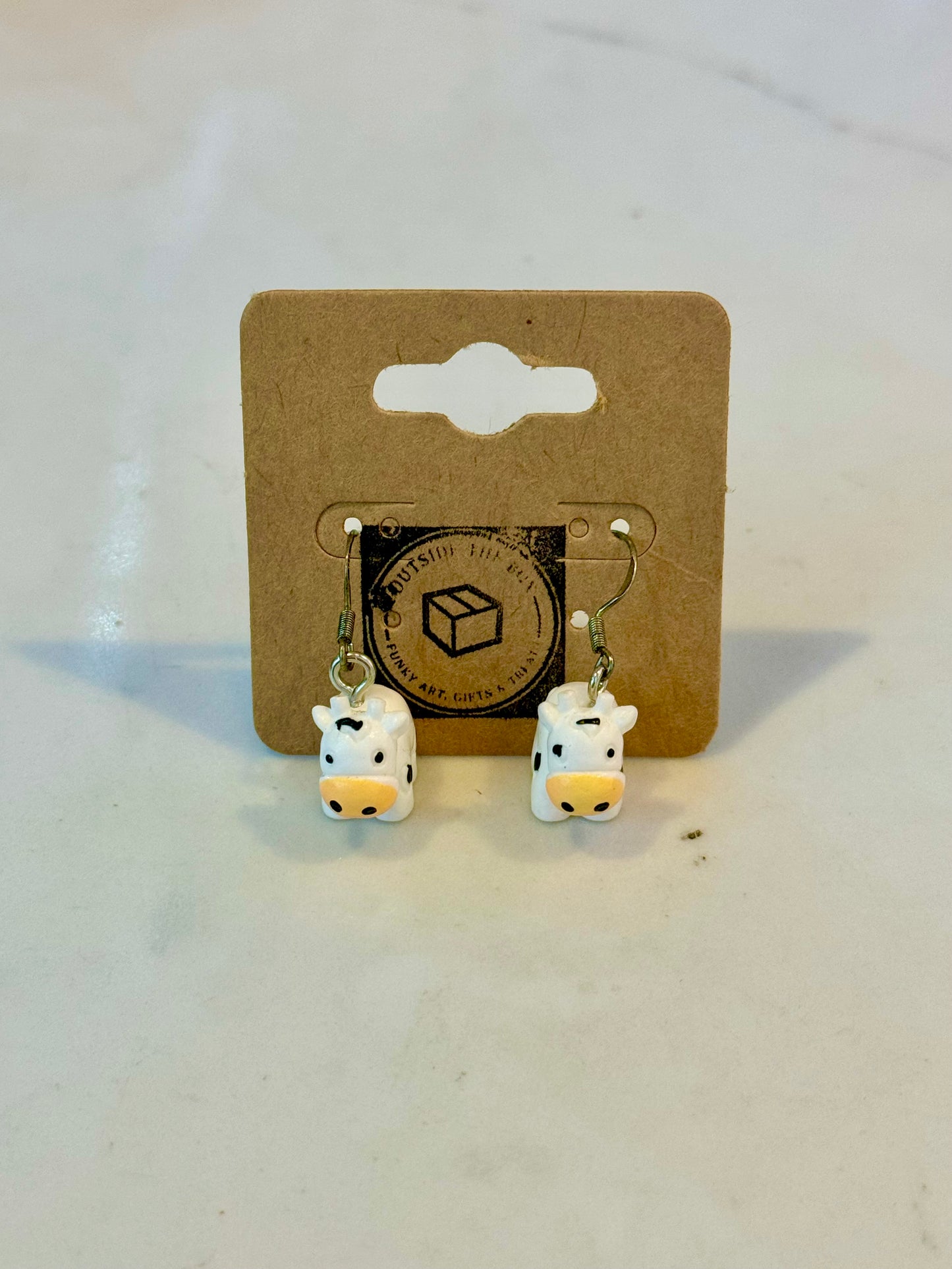 Cow sterling silver earrings