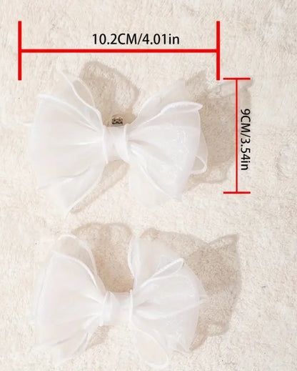 Chiffon white shoe clips