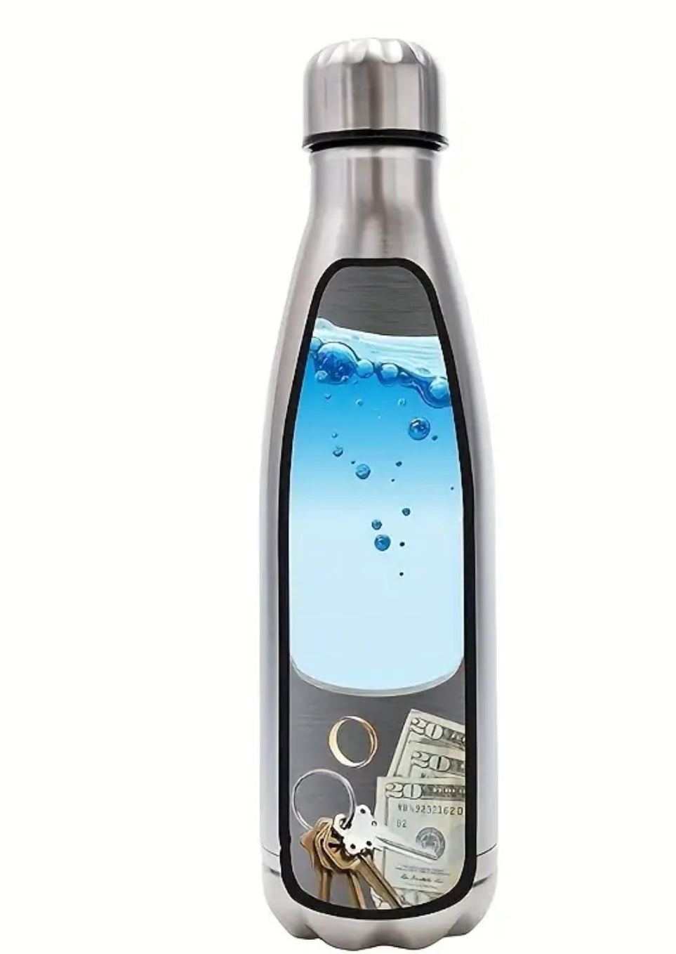 Bouteille d'eau de sécurité en acier inoxydable