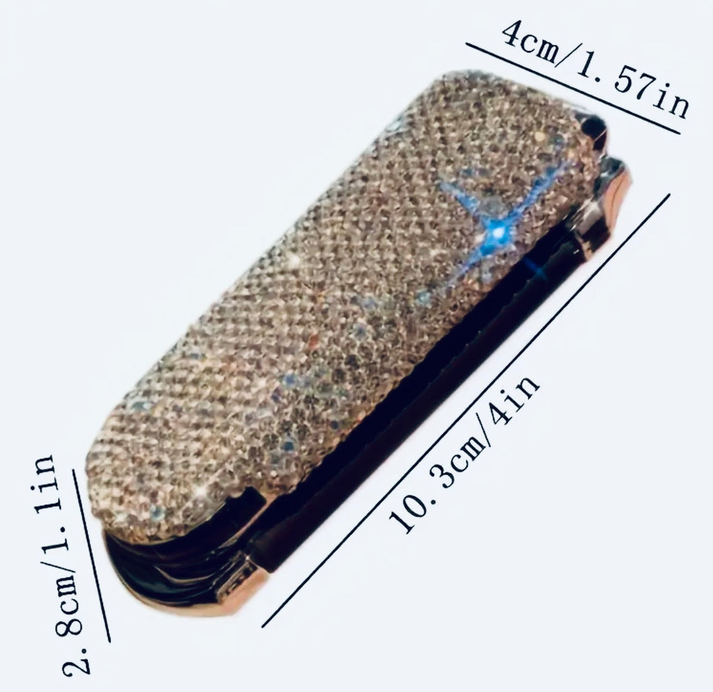 Pinceau compact à strass avec miroir