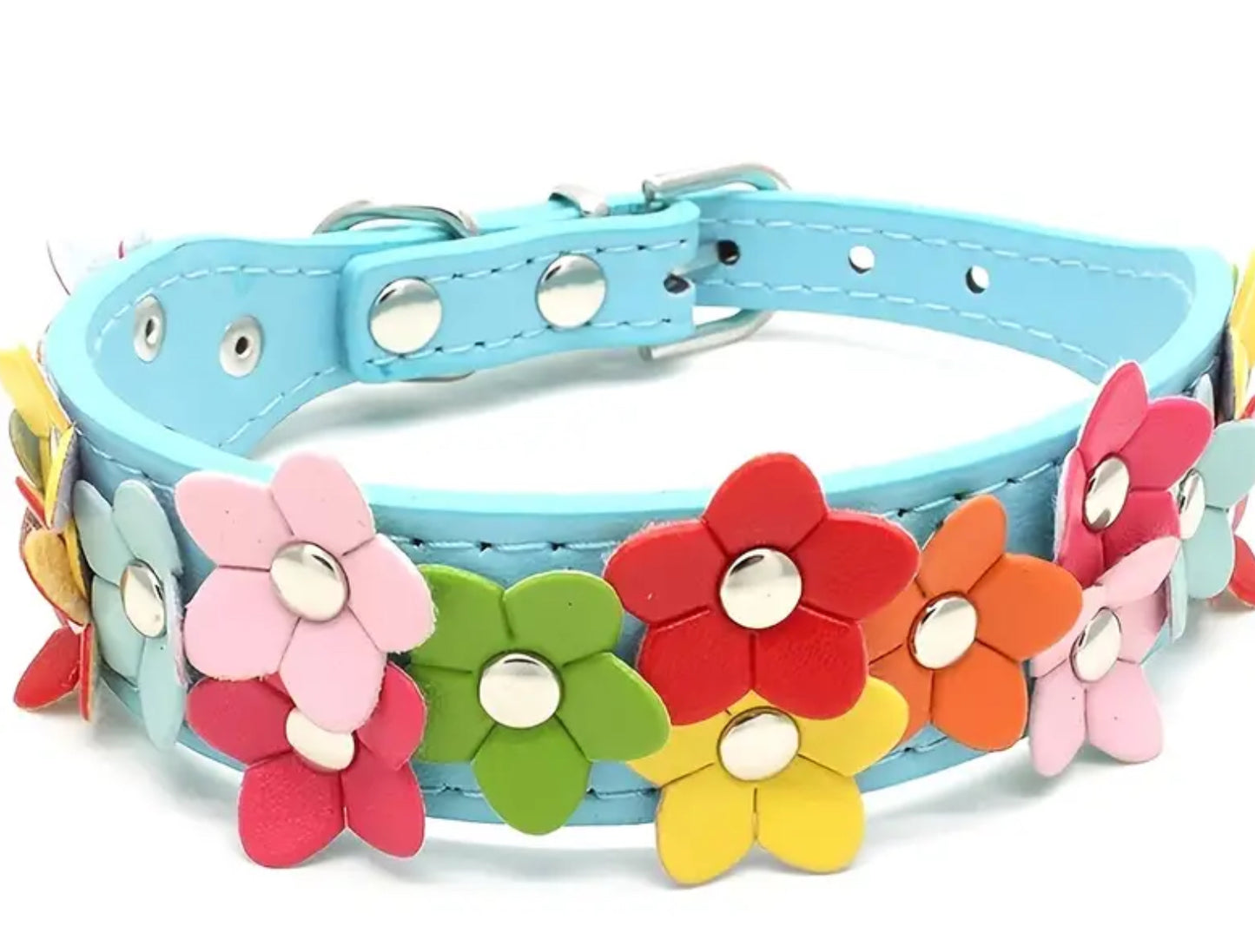 Flowers pet collar