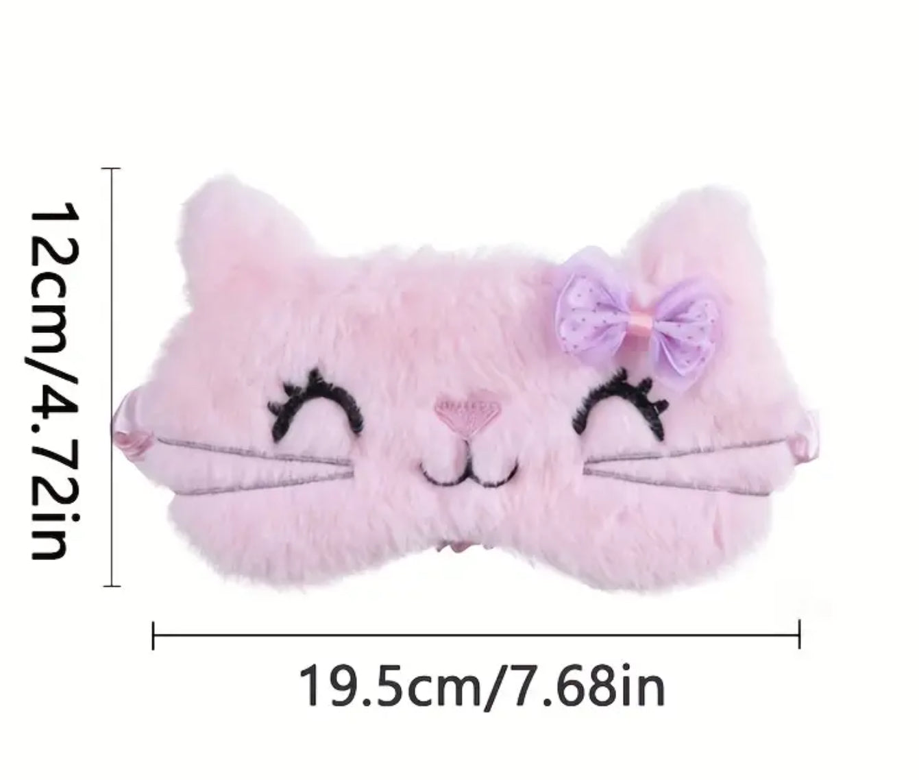 Fluffy cat sleep mask (pink or white)