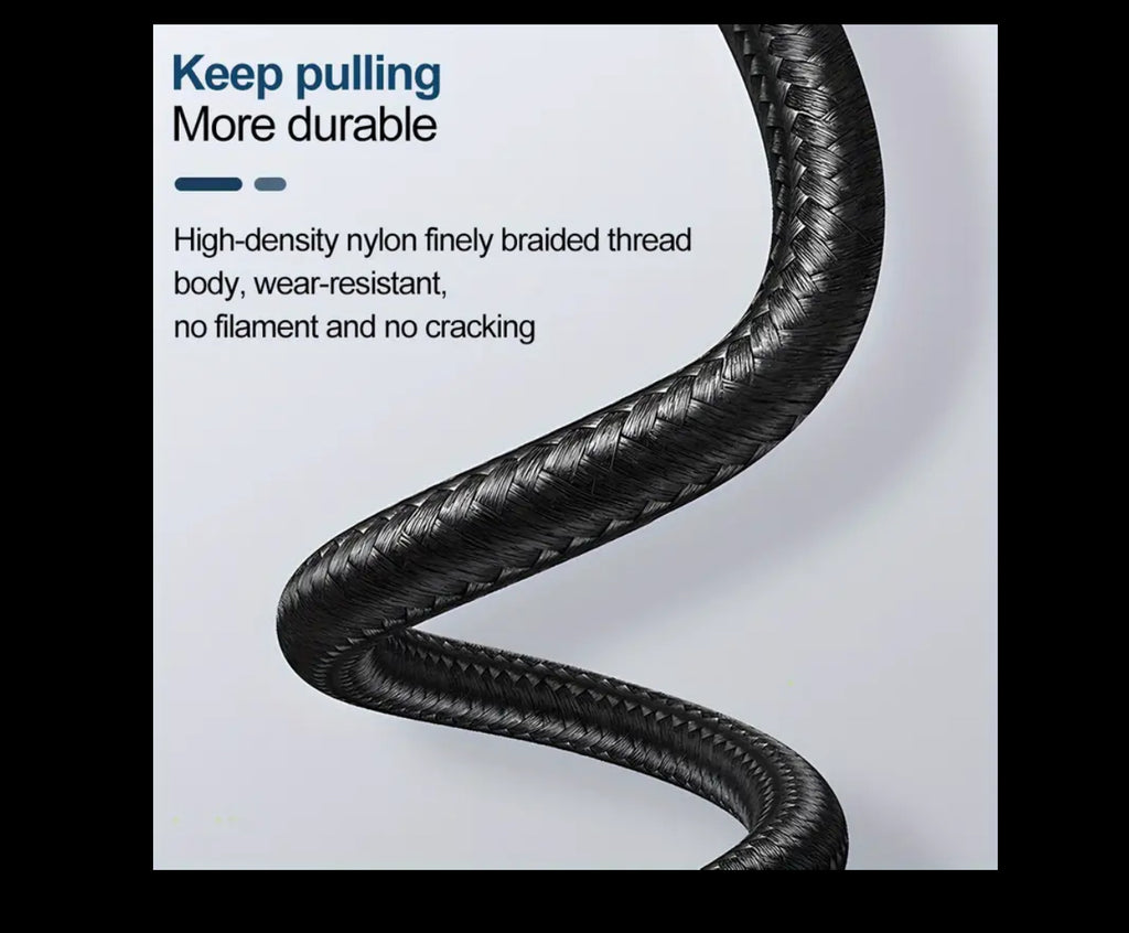 Attache de téléphone pour sac à main tressé noir (USB-C/Lightning vers Aux)