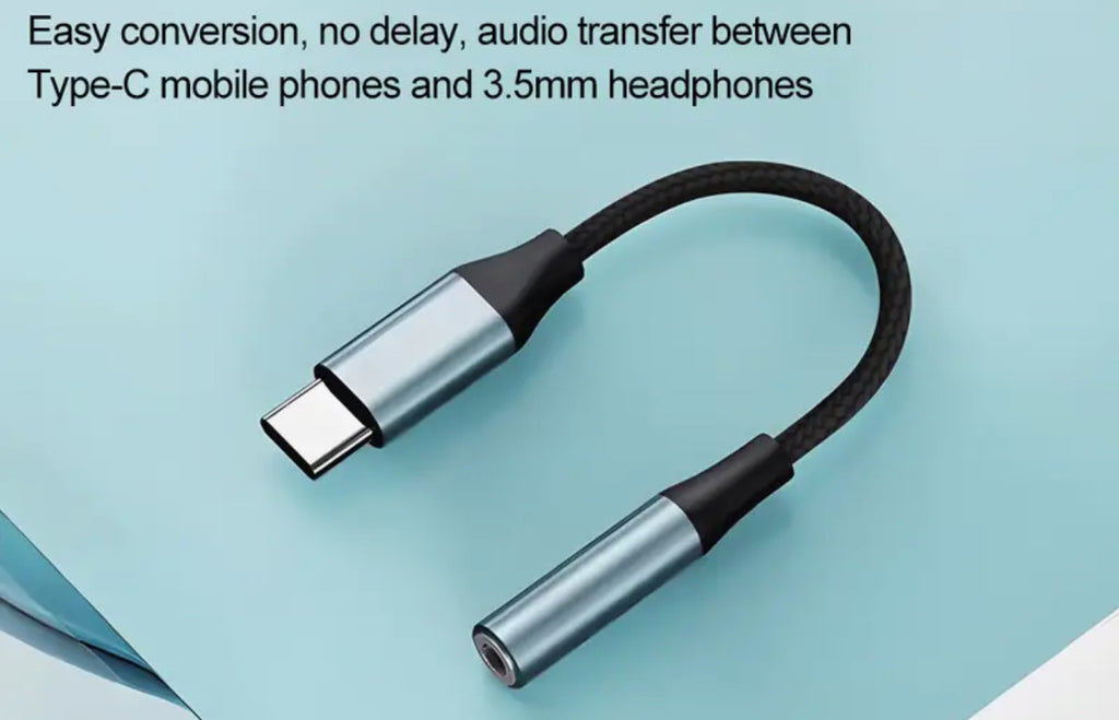 Attache de téléphone pour sac à main tressé noir (USB-C/Lightning vers Aux)