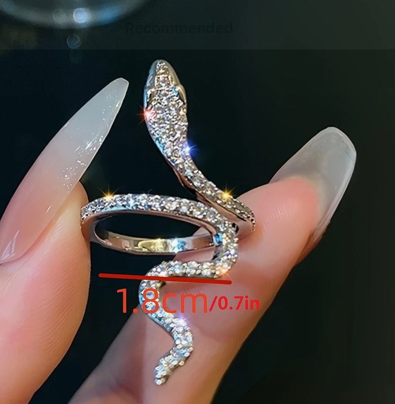 Bague serpent en zircone
