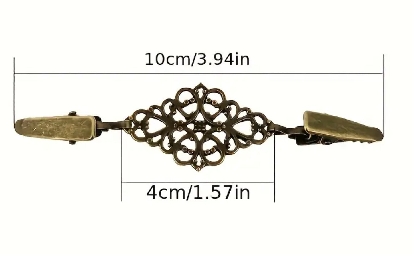 Ornate Scarf Clip (Bronze or Silver)