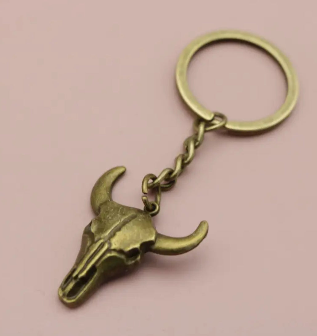 Bull Skull Keychain