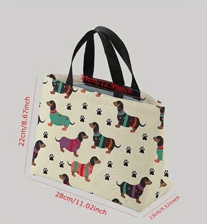 Dachshund in Sweaters insulated lunch bag