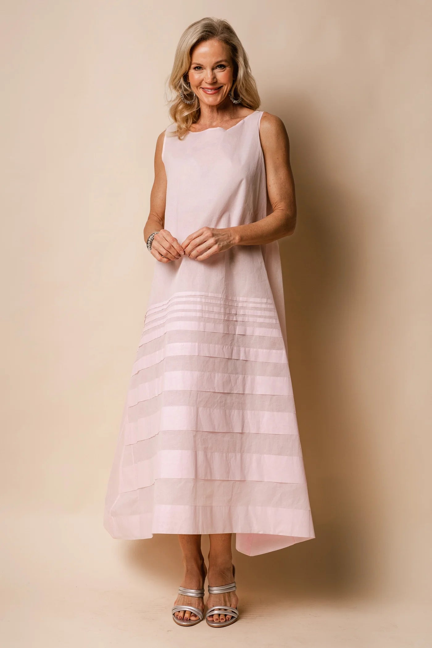 100% Cotton maxi dress (blush)