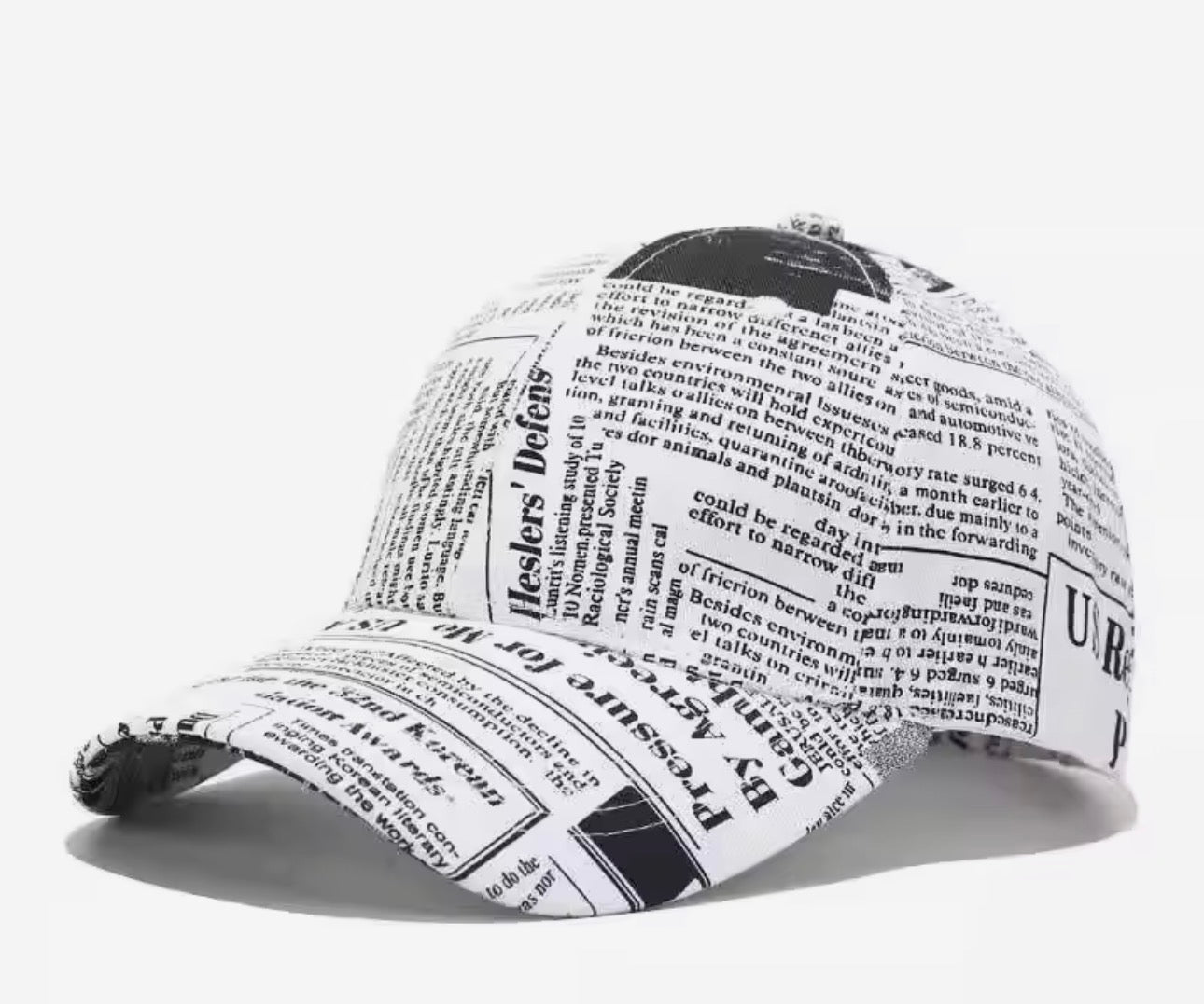 Newspaper print cap