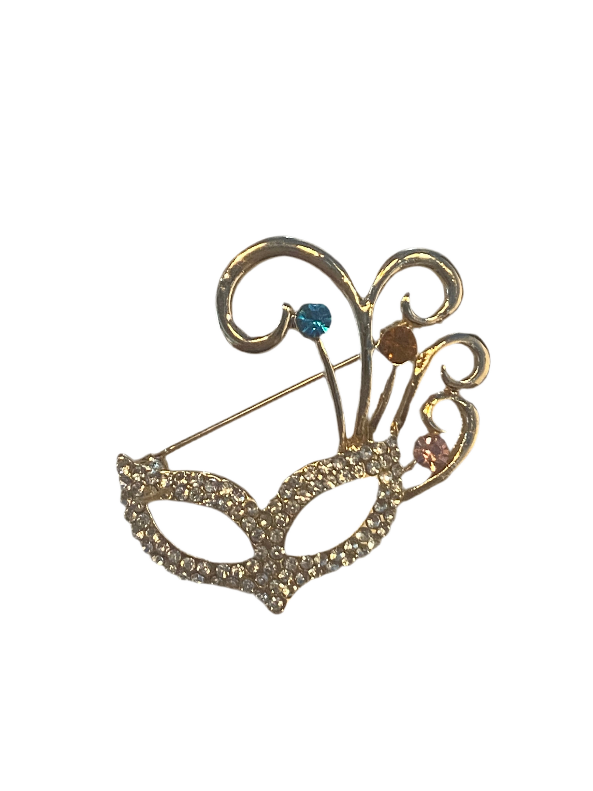 Broche masque de mascarade Diamonte