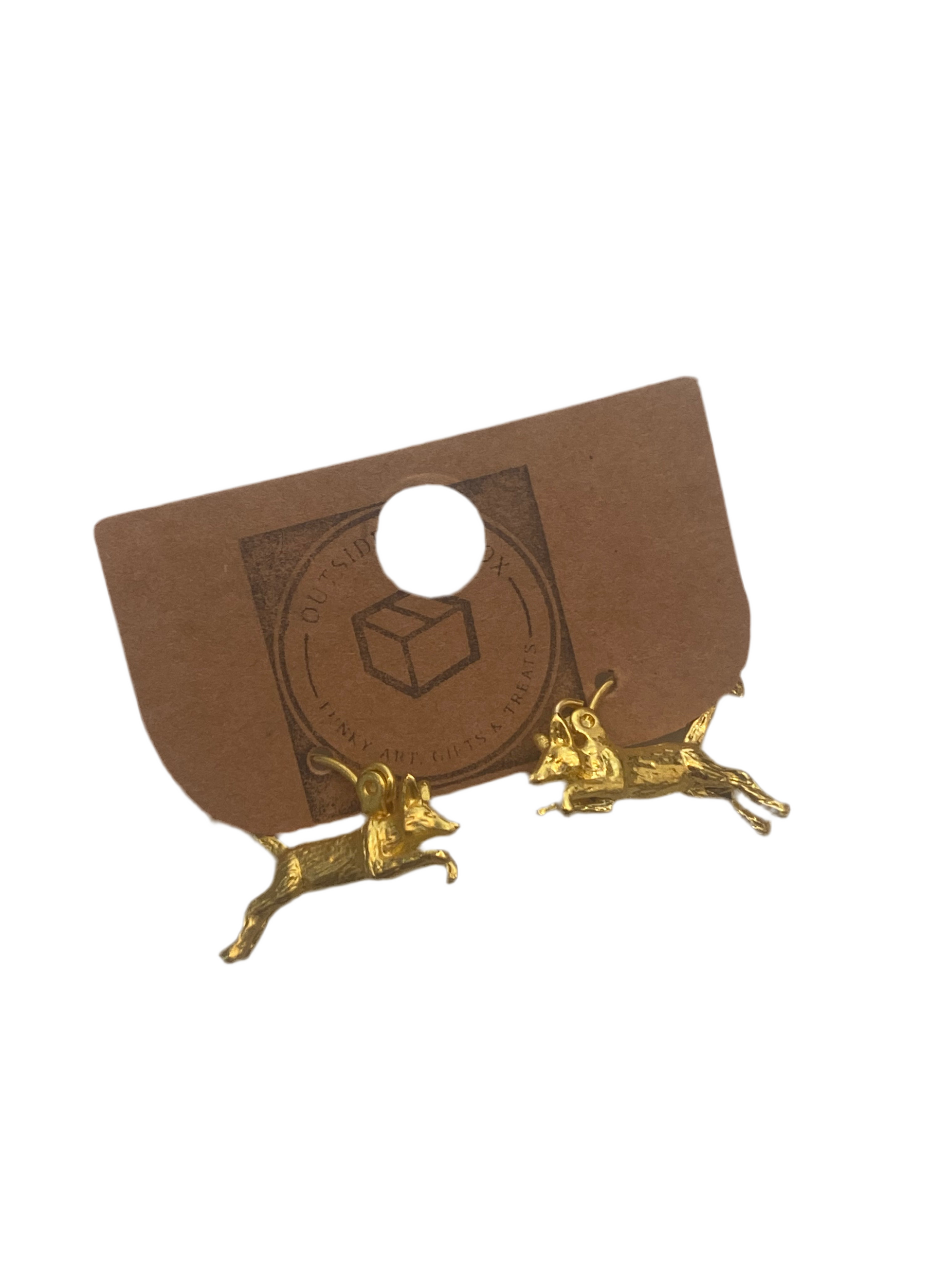Gold Fox Earrings