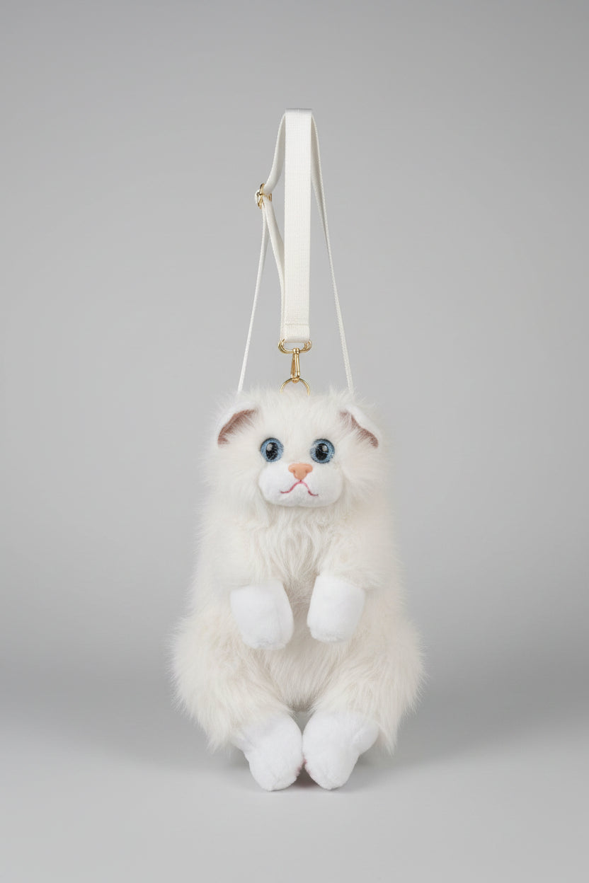 Ragdoll Cat Backpack - White & White with Light Brown