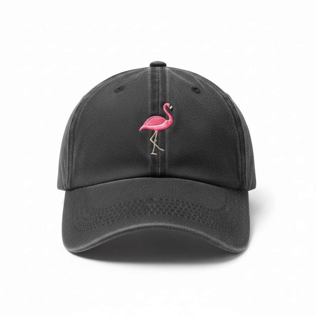 Embroidered Flamingo Cap