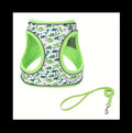 Ensemble harnais et laisse pour chien dinosaure (vert)