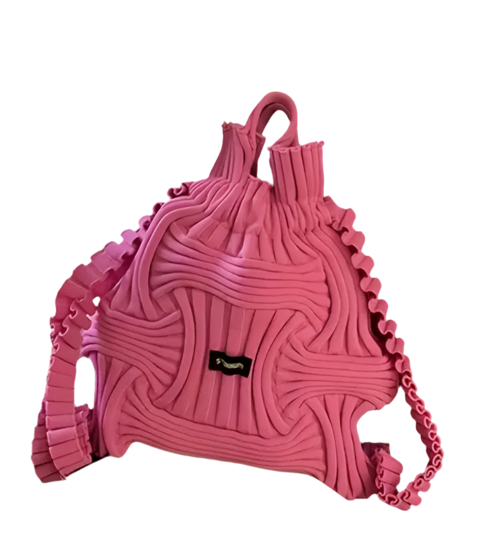 Sac à dos en tricot rose