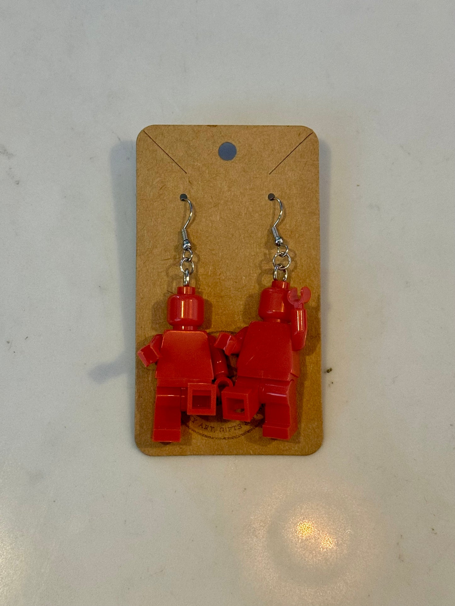 Brick figure Sterling silver earrings