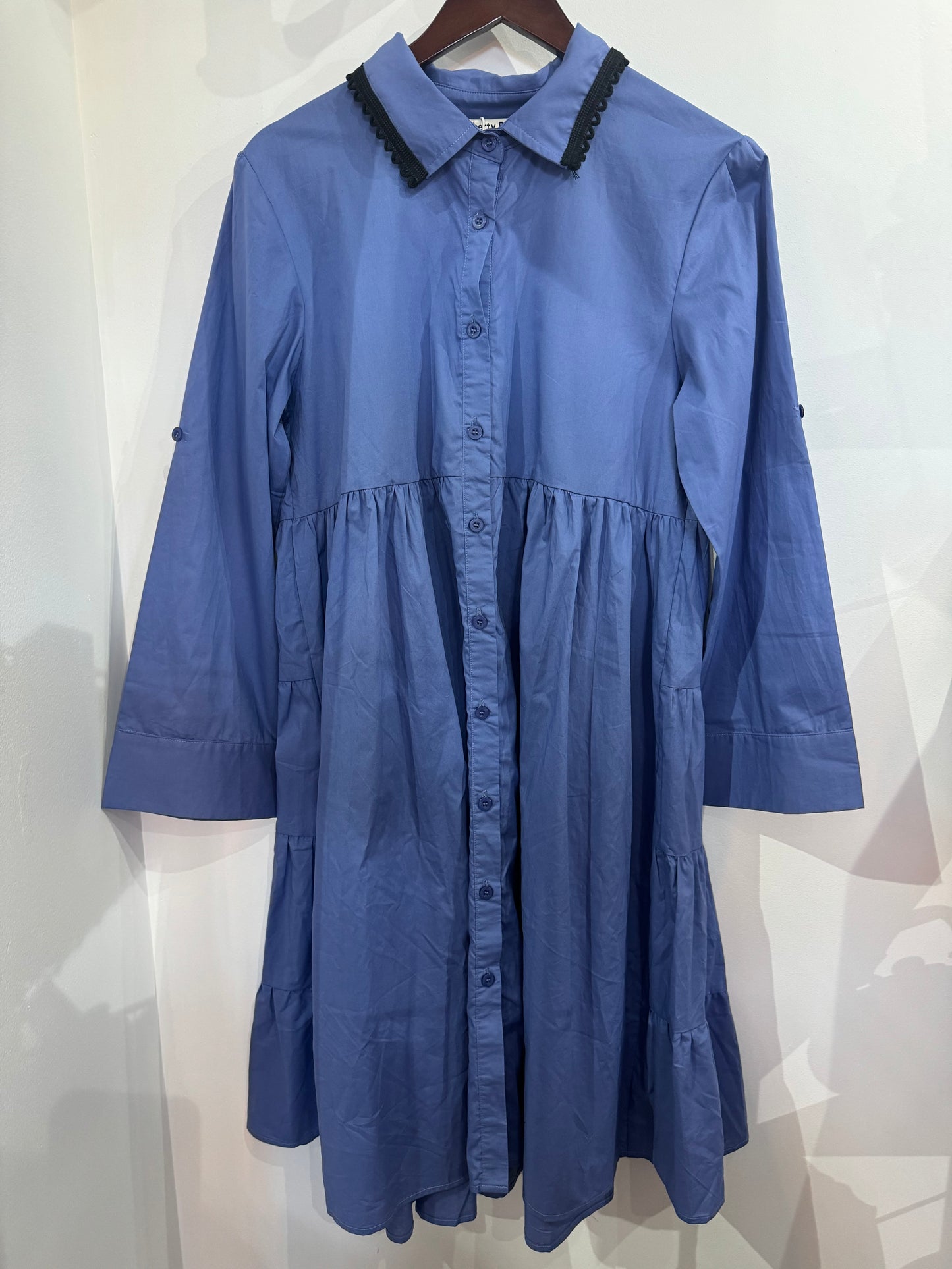 Kazz x Liberty Rose Cotton Blue Shirt Dresses