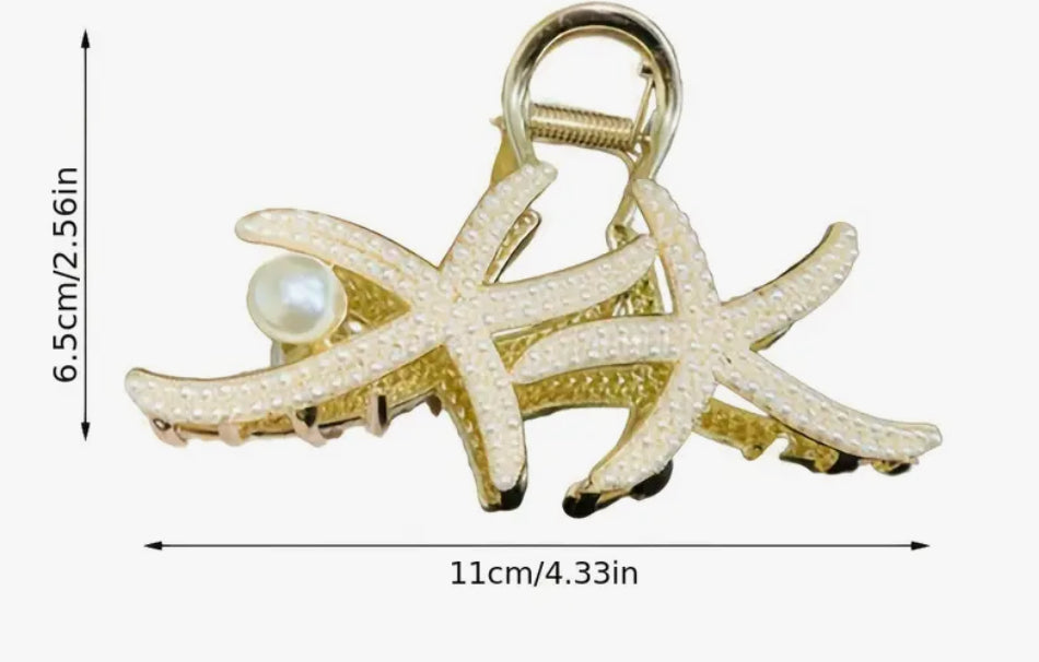 Starfish claw hair clip (gold or silver)