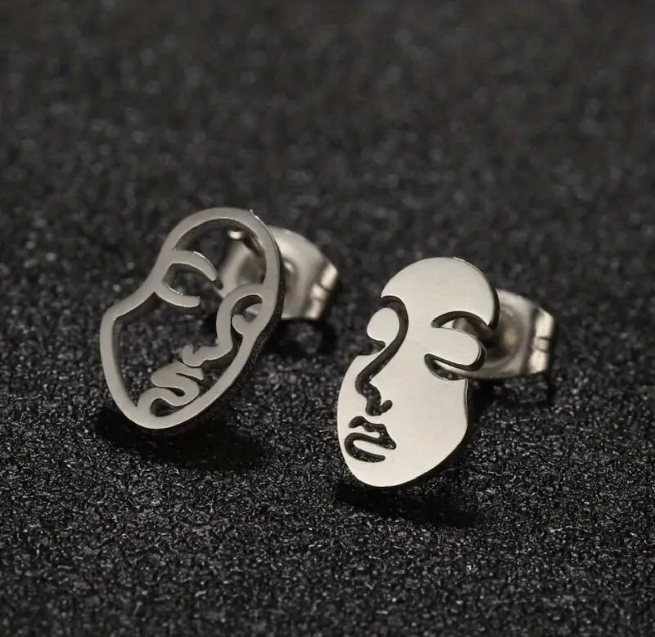 Stainless Steel Face Earrings