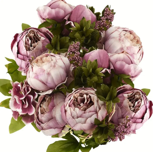 13x Peony Artificial Flowers Bunch