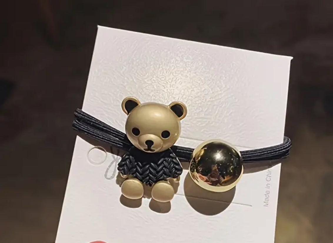Élastique à cheveux ours en peluche