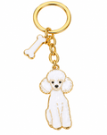 White Poodle Dog Keyring