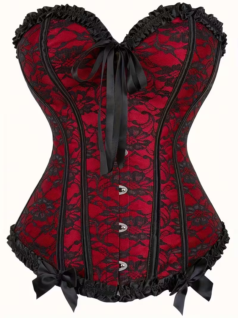 Vintage Lace Corset Top – Backless Cinched Waist