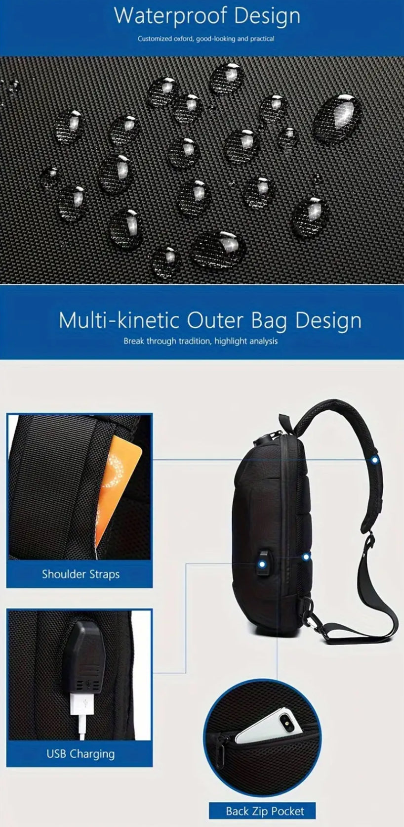 Sac bandoulière en tissu mesh avec serrure à combinaison et port de chargement (vert armée)