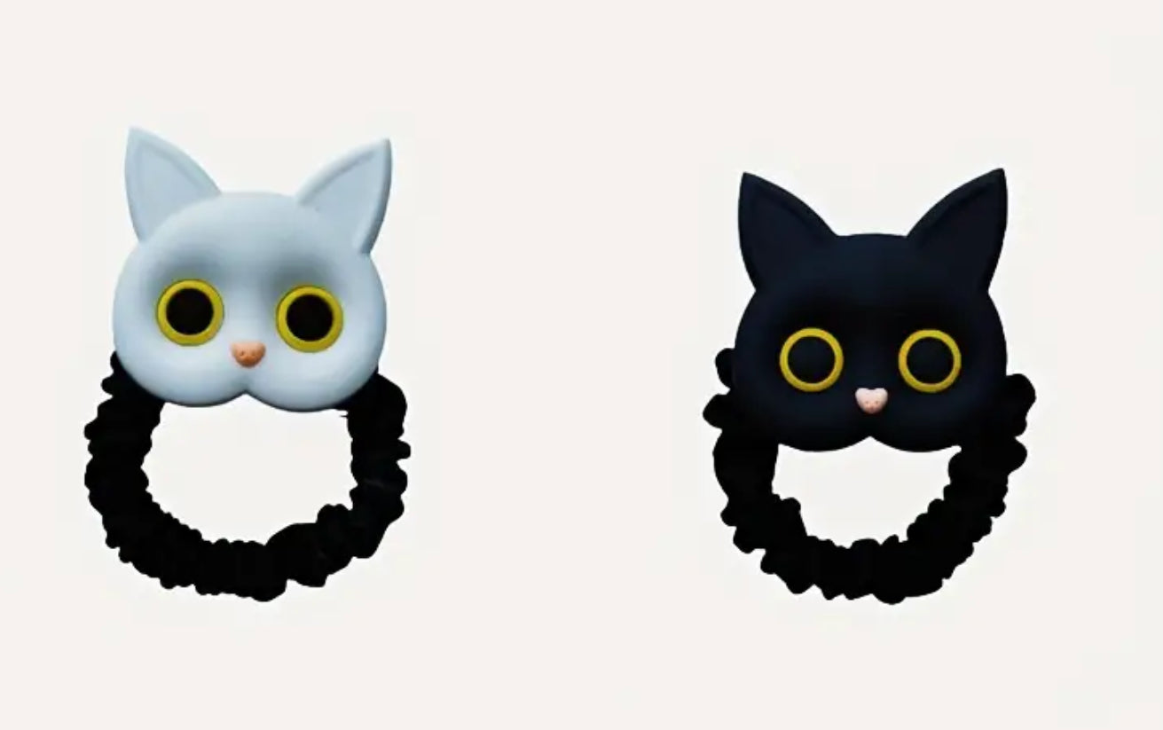 Cravate en poils de chat (noir ou blanc)