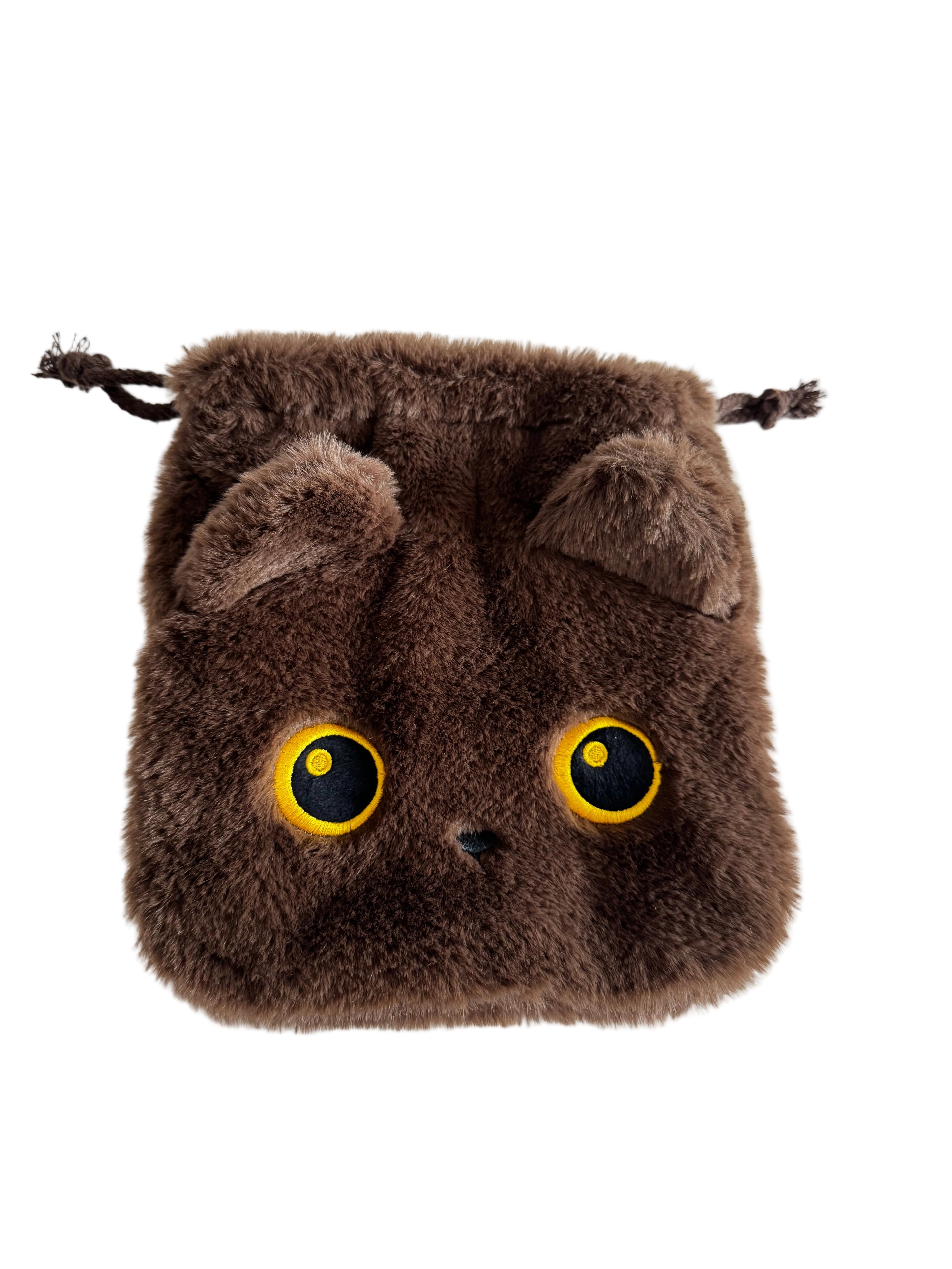 Plush Cat Drawstring Bag