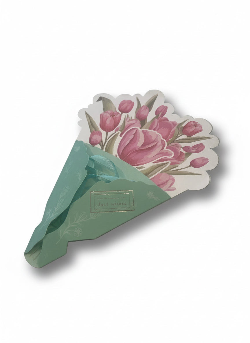 3D Pop-Up Bouquet Box Blank Greeting Card