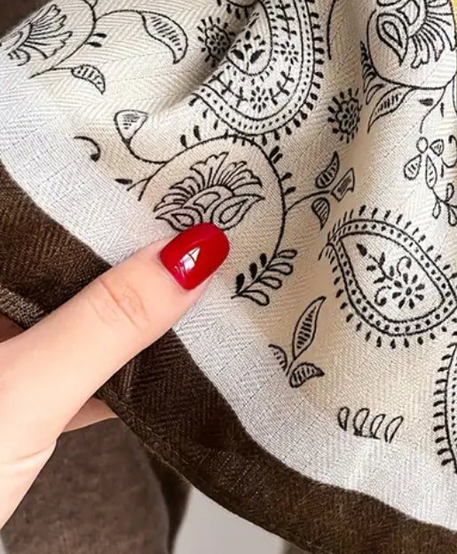 Écharpe double face fleurie