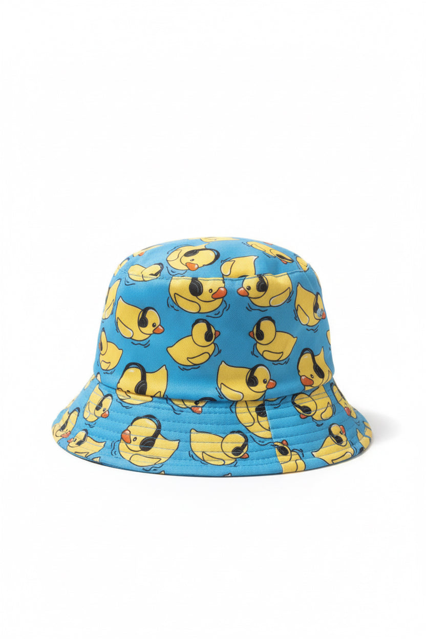 Yellow Duck wearing Headphones bucket hat