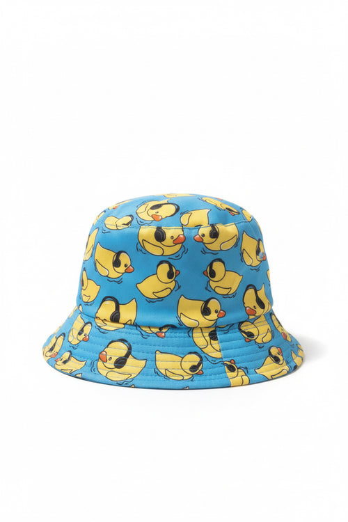 Yellow Duck wearing Headphones bucket hat