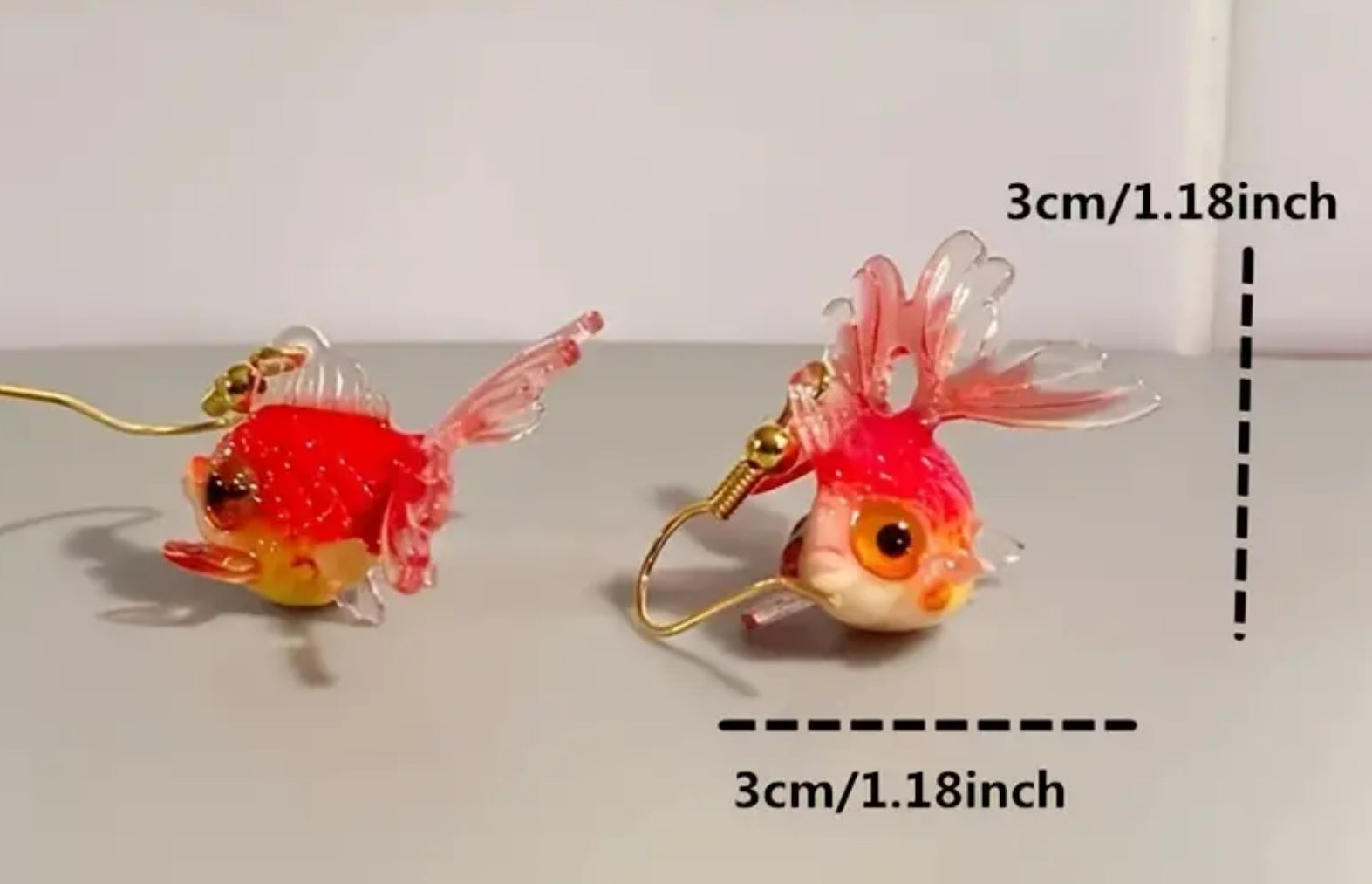 Boucles d'oreilles en forme d'hameçon de poisson rouge