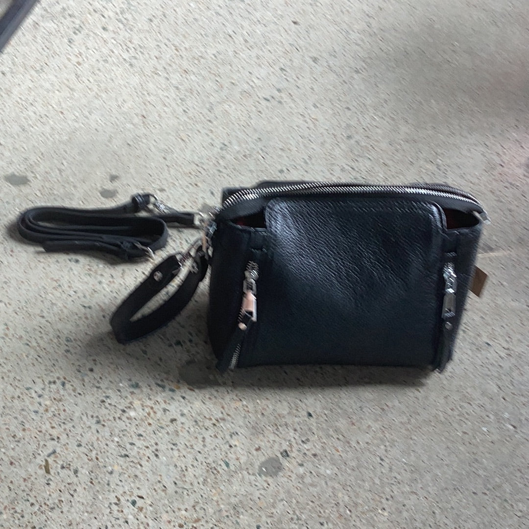 Black Leather Crossbody Bag