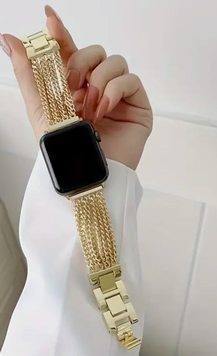 Bracelet Apple Watch 38 mm en acier inoxydable plaqué or